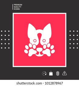 Cute Dog, paw - logo, symbol, protect sign