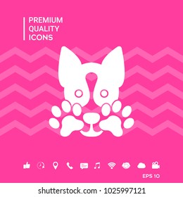 Cute Dog, paw - logo, symbol, protect sign