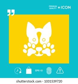 Cute Dog, paw - logo, symbol, protect sign
