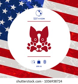 Cute Dog, paw - logo, symbol, protect sign