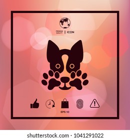 Cute Dog, paw - logo, symbol, protect sign