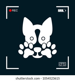 Cute Dog, paw - logo, symbol, protect sign