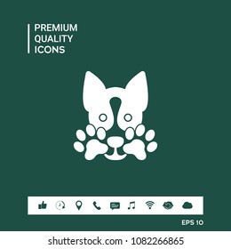 Cute Dog, paw - logo, symbol, protect sign