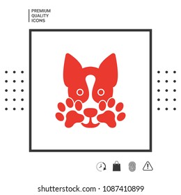 Cute Dog, paw - logo, symbol, protect sign