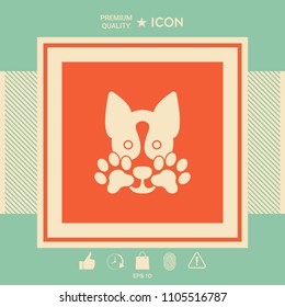 Cute Dog, paw - logo, symbol, protect sign