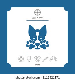 Cute Dog, paw - logo, symbol, protect sign