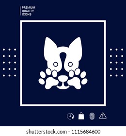 Cute Dog, paw - logo, symbol, protect sign