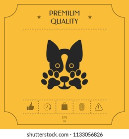 Cute Dog, paw - logo, symbol, protect sign