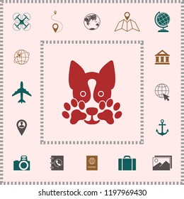 Cute Dog, paw - logo, symbol, protect sign