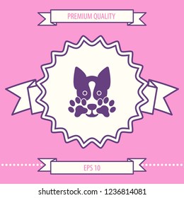 Cute Dog, paw - logo, symbol, protect sign