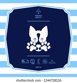 Cute Dog, paw - logo, symbol, protect sign
