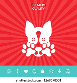 Cute Dog, paw - logo, symbol, protect sign
