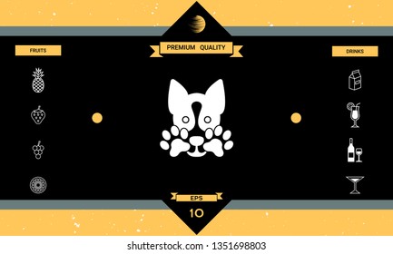 Cute Dog, paw - logo, symbol, protect sign