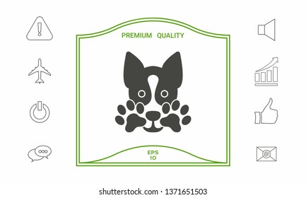 Cute Dog, paw - logo, symbol, protect sign