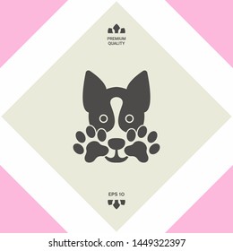 Cute Dog, paw - logo, symbol, protect sign
