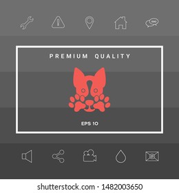 Cute Dog, paw - logo, symbol, protect sign