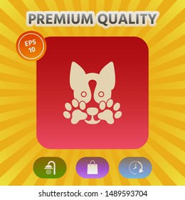 Cute Dog, paw - logo, symbol, protect sign