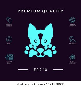 Cute Dog, paw - logo, symbol, protect sign