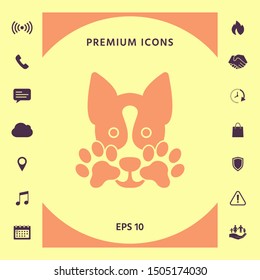 Cute Dog, paw - logo, symbol, protect sign