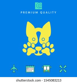 Cute Dog, paw - logo, symbol, protect sign