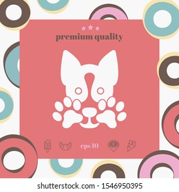 Cute Dog, paw - logo, symbol, protect sign