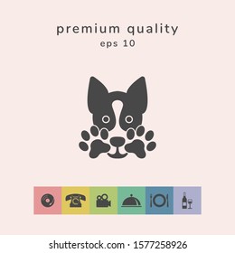 Cute Dog, paw - logo, symbol, protect sign