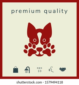 Cute Dog, paw - logo, symbol, protect sign