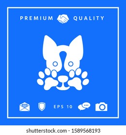 Cute Dog, paw - logo, symbol, protect sign