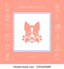 Cute Dog, paw - logo, symbol, protect sign