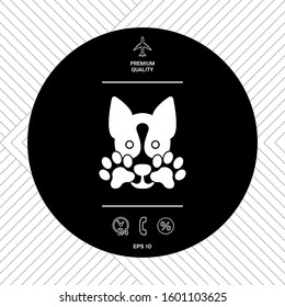 Cute Dog, paw - logo, symbol, protect sign