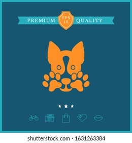 Cute Dog, paw - logo, symbol, protect sign