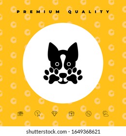 Cute Dog, paw - logo, symbol, protect sign