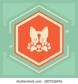 Cute Dog, paw - logo, symbol, protect sign