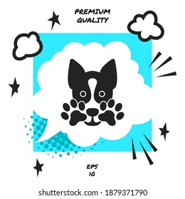 Cute Dog, paw - logo, symbol, protect sign