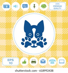 Cute Dog, paw - logo, symbol, protect sign