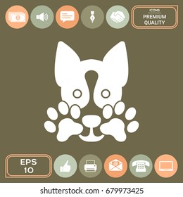 Cute Dog, paw - logo, symbol, protect sign