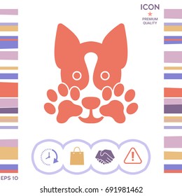 Cute Dog, paw - logo, symbol, protect sign
