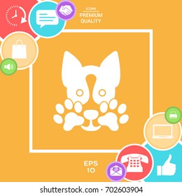 Cute Dog, paw - logo, symbol, protect sign