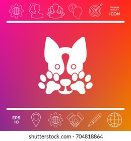 Cute Dog, paw - logo, symbol, protect sign
