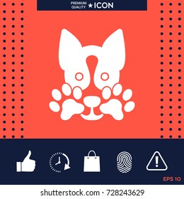Cute Dog, paw - logo, symbol, protect sign