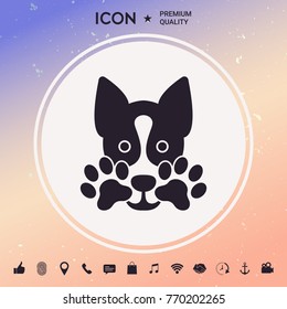 Cute Dog, paw - logo, symbol, protect sign