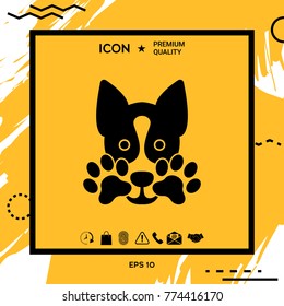 Cute Dog, paw - logo, symbol, protect sign