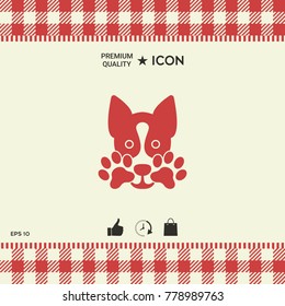 Cute Dog, paw - logo, symbol, protect sign