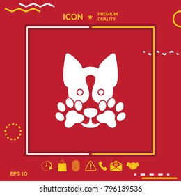 Cute Dog, paw - logo, symbol, protect sign