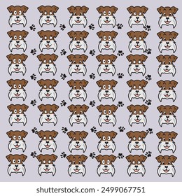 cute dog and paw pattern