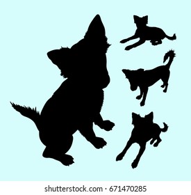 Cute dog pet animal activity silhouette. Good use for symbol, web icon, mascot, sticker design, sign, or any design you want.