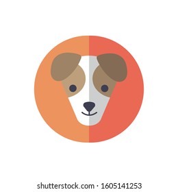 cute dog pet head character vector illustration design