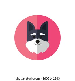 cute dog pet head character vector illustration design