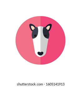 cute dog pet head character vector illustration design