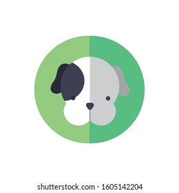 cute dog pet head character vector illustration design